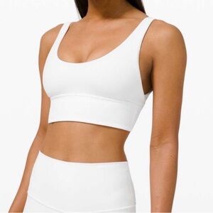 Lululemon Align ‘Reversible’ Sport Bra Women’s size 4 White 🤍🩶 Gray Stripe EUC!